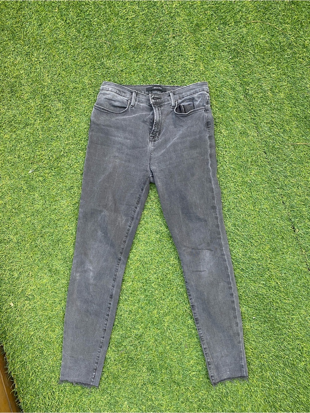 J Brand Indigo Skinny Jeans with Ankle Fray